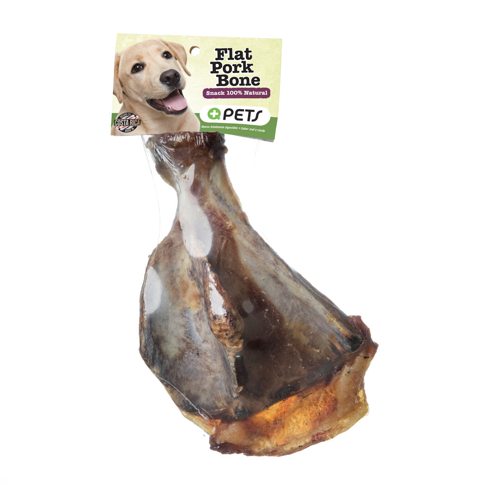 +QPETS DOG FLAT PORK BONE