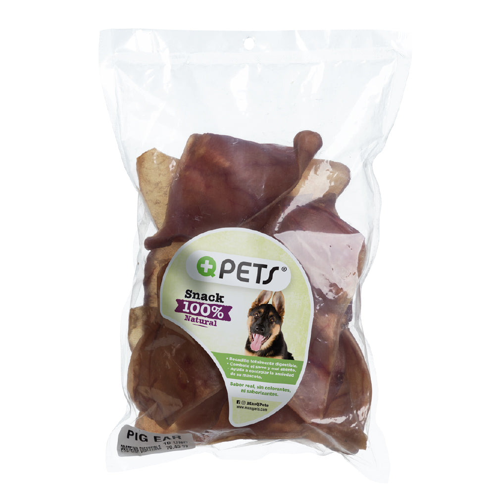+QPETS DOG OREJA NATURAL 10UND