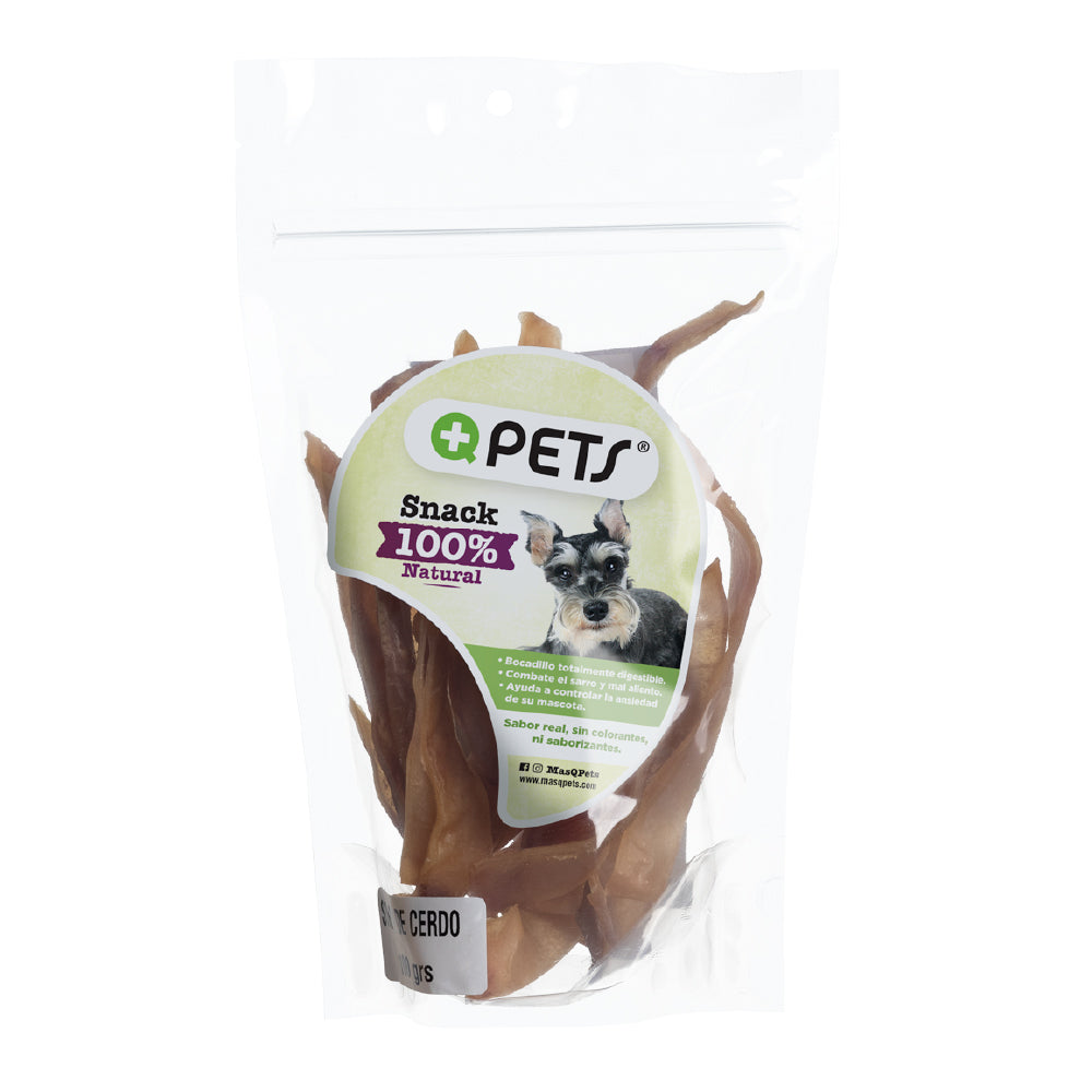 +QPETS DOG STRIPS CERDO 100GR