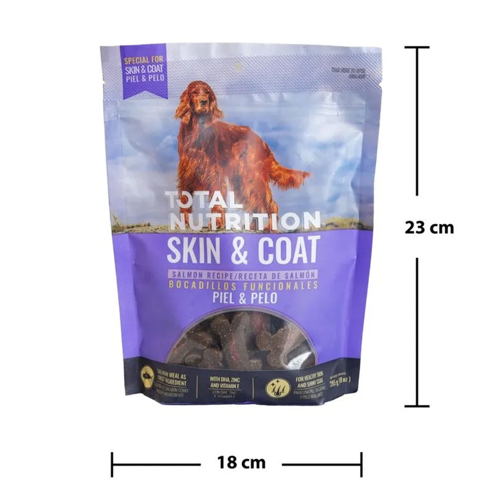 TOTAL NUTRITION DOG TREATS SKIN&COAT SALMON 285GR