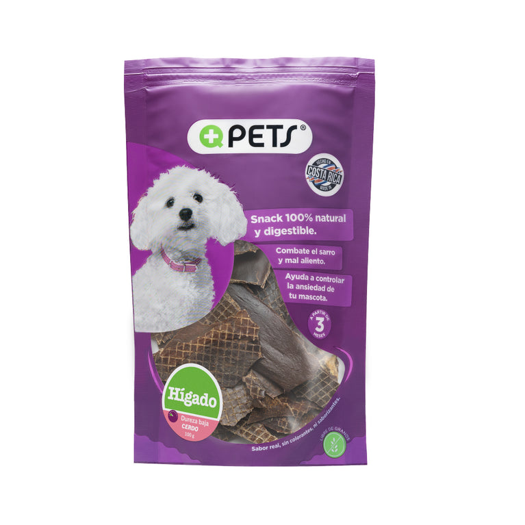 +QPETS DOG HIGADO CERDO 100GR