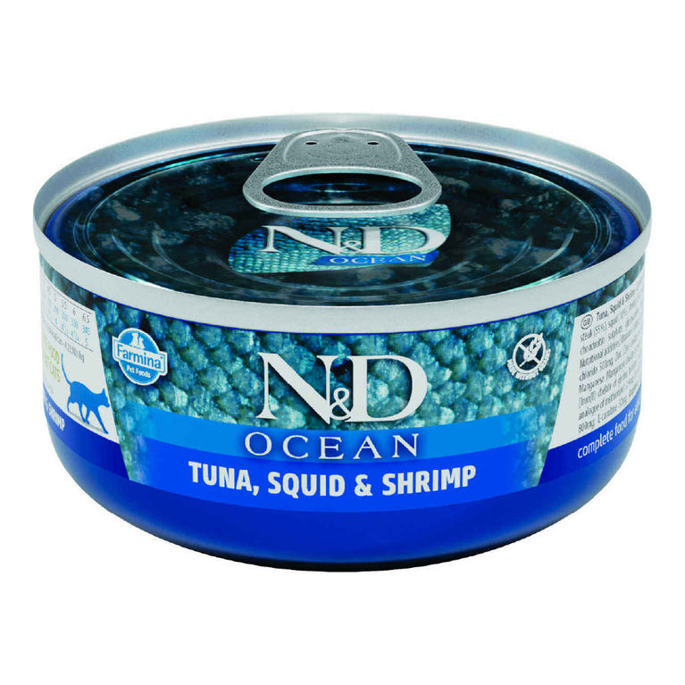 N&D CAT ADULT OCEAN TUNA/SQUID/SHRIMP 70GR