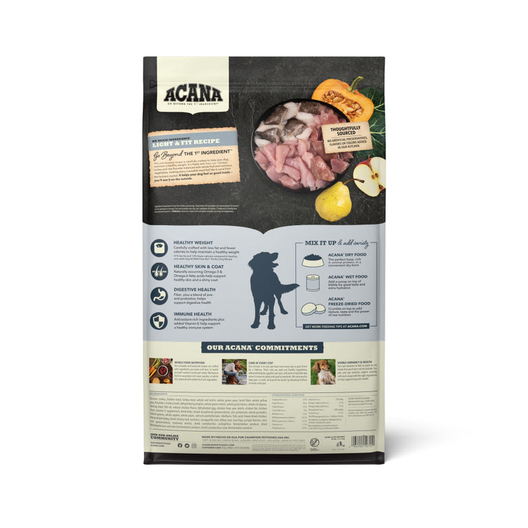 ACANA DOG LIGHT & FIT RECIPE 25LB