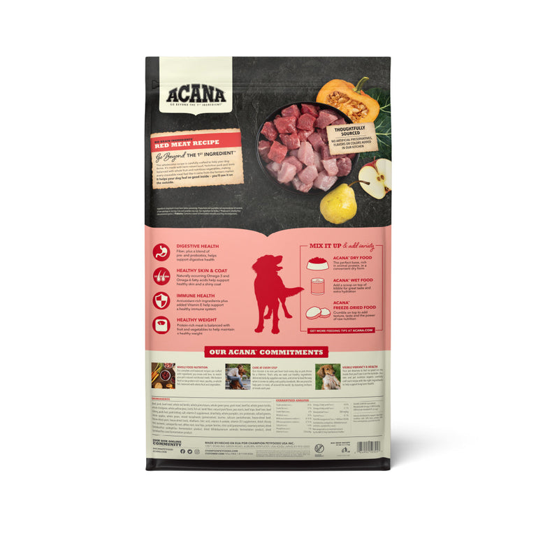 ACANA DOG RED MEAT RECIPE 25LB