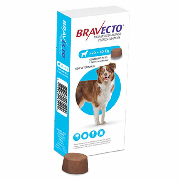 BRAVECTO CANINO (20-40KG) 1000MG