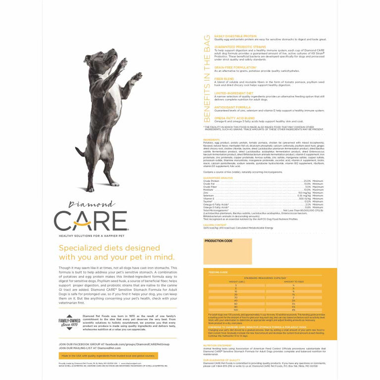 DIAMOND CARE DOG ADULT SENSITIVE STOMACH