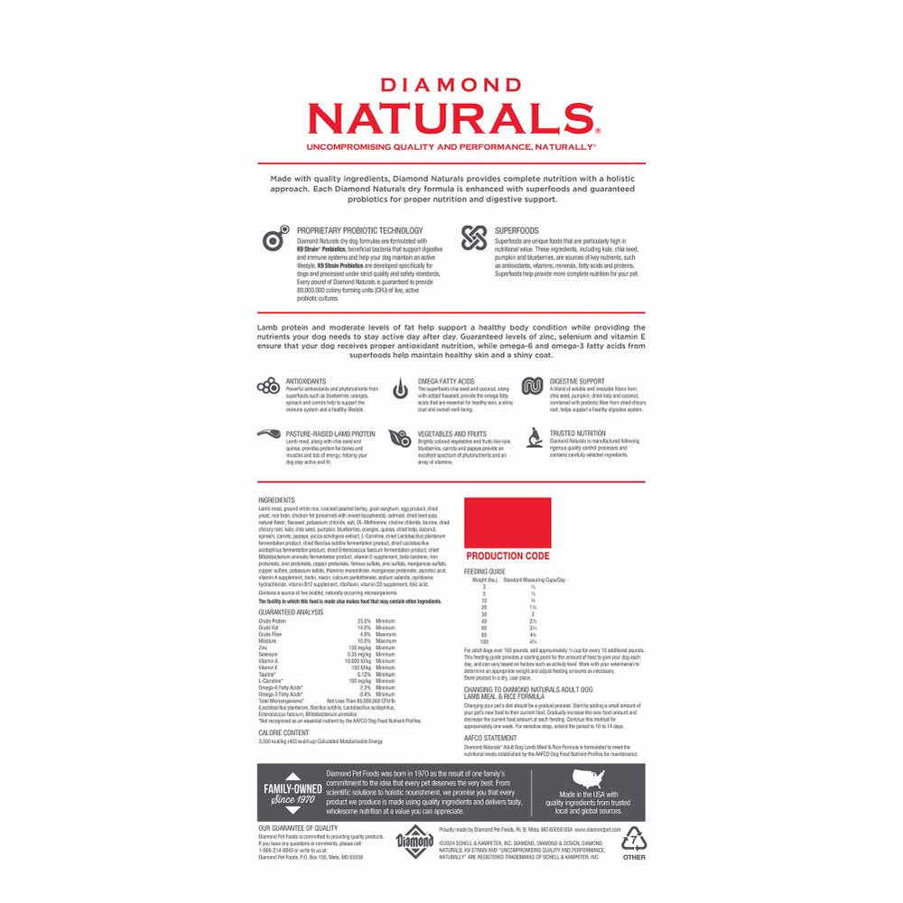 DIAMOND NAT DOG ADULT LAMB&RICE