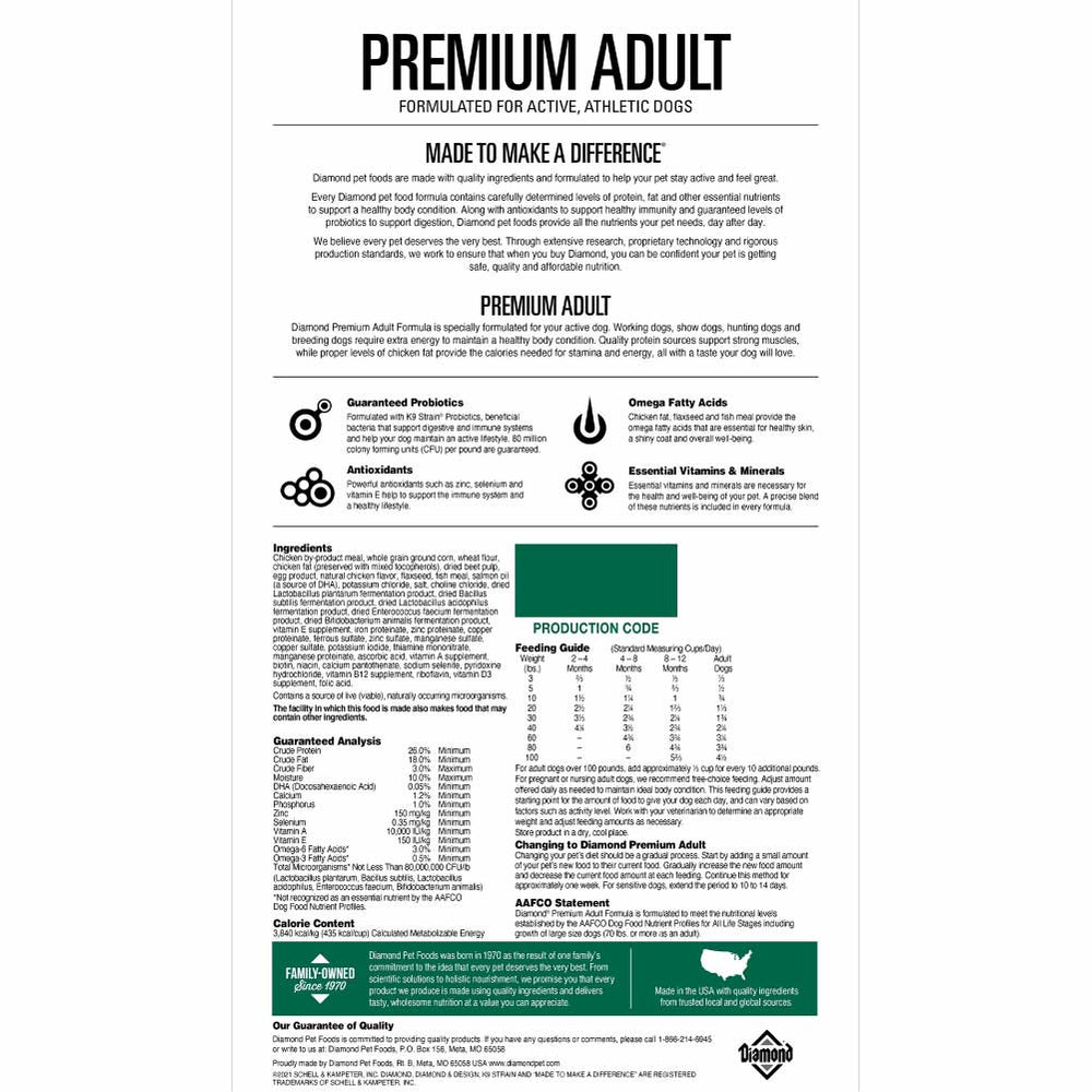 DIAMOND DOG ADULT PREMIUM #50LBS