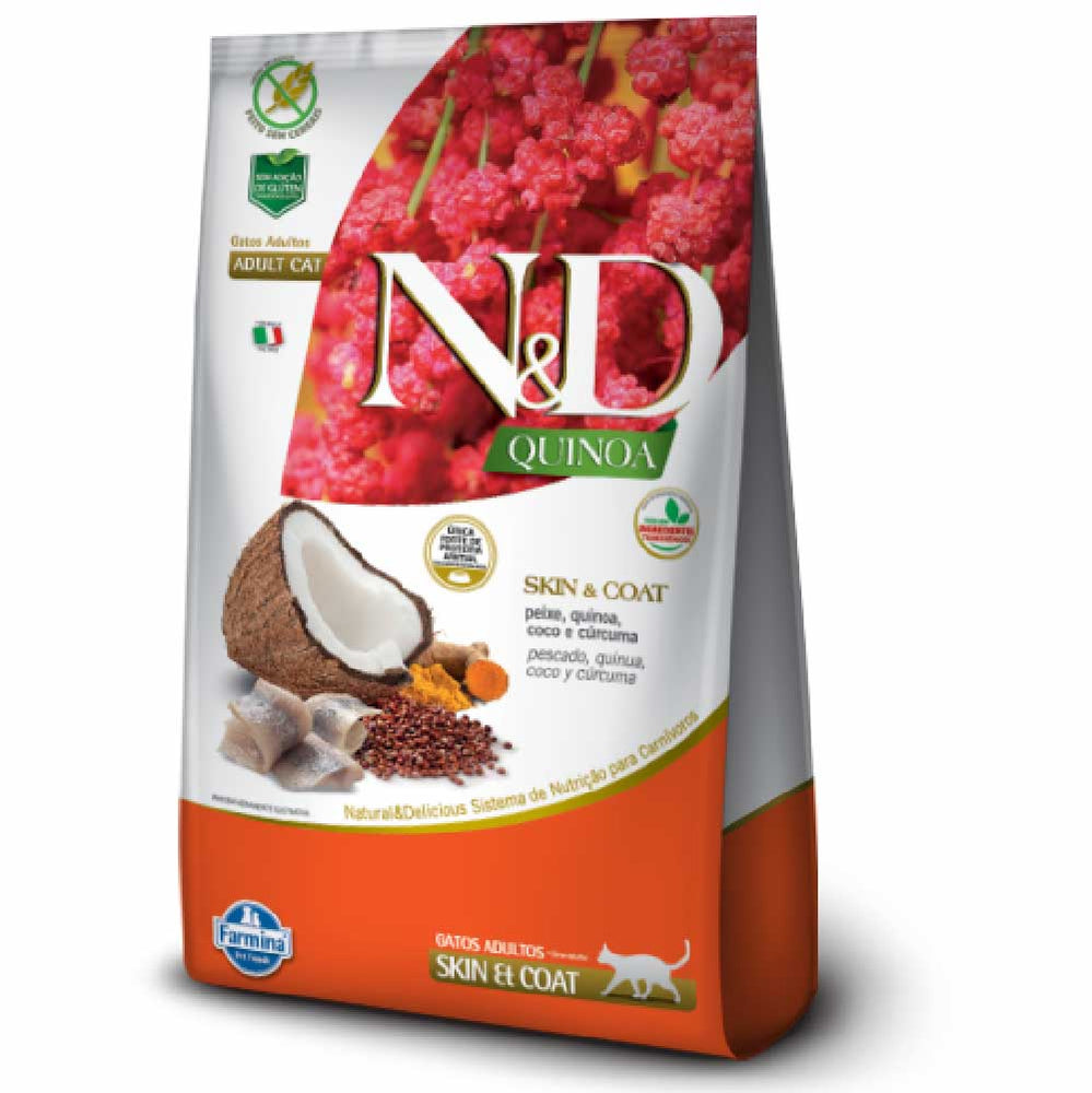 N&D CAT ADULT QUINOA SKIN&COAT PEIXI 1.5K