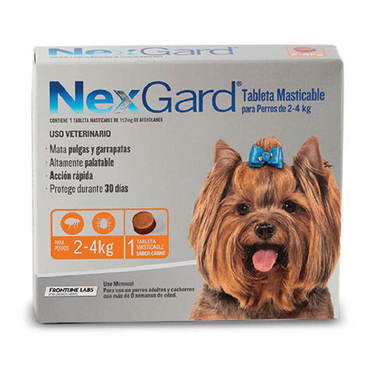 NEXGARD CANINO 2-4KG (NARANJA)